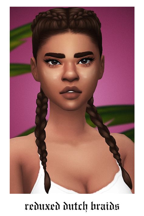 Sims 4 Maxis Match Box Braids, Sims 4 Strangerville, Mods Sims 4, 4 Hairstyles, Triangle Braids, Halo Braid, Cc Hair, Big Box Braids, Tight Braids