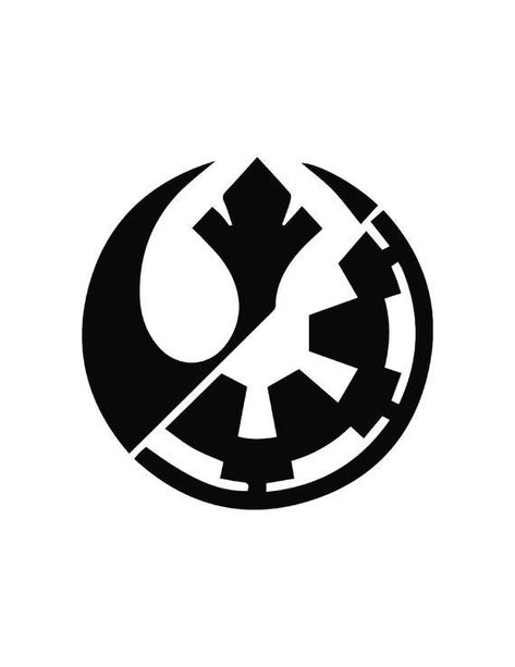 Star Wars Symbols Tattoo, Cosmic Creature, Star Wars Silhouette, Star Wars Symbols, Star Wars Decal, Comic Book Tattoo, Video Game Tattoos, Star Wars Stickers, Batman Tattoo