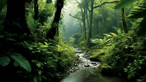 Tropical rainforest with lush green plants and river AI Generated Cartoon Pirate Ship, Google Backgrounds, Cartoon Pirate, Cat Playground, Tree Saw, Biome, Tropical Forest, Amazon Rainforest, Tropical Rainforest