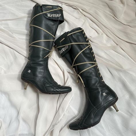 SPORTY KNEE HIGH STILETTO BOXER BOOTS by... - Depop Boxer Boots, Boxing Boots, Kitten Heel Boots, Moto Style, Football Boots, Heel Boots, Kitten Heel, Knee High Boots, High Boots