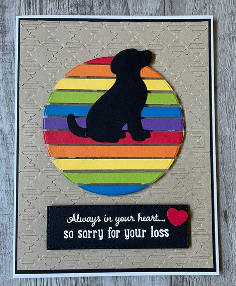 Stampin Up Card Loss of Pet Card Dog Card Rainbow - Etsy Stampin Up Loss Of Pet Cards, Stampin Up Sympathy Cards For Dogs Loss Of Pet, Loss Of Pet Cards Handmade, Stampin Up Dog Sympathy Card, Cards With Dogs Handmade, Dog Sympathy Cards Handmade, Pet Sympathy Cards Handmade, Stampin Up Love Cats, Loss Of Pet Card