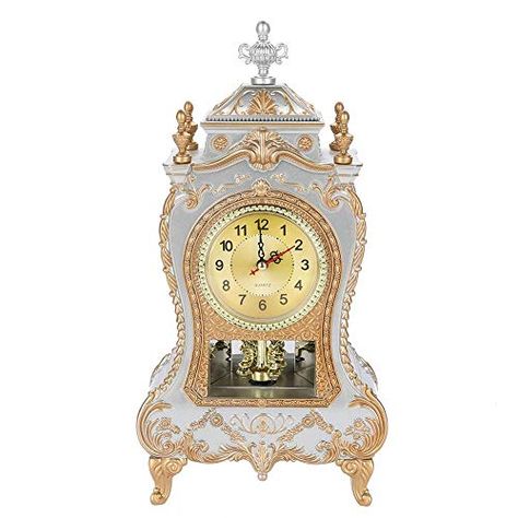 Antique Clock,Vintage European-Style Table Desk Clock,Wall Clock with Pendulum and Chimes for Home Decoration(01): Amazon.co.uk: Kitchen & Home Cinderella Clock, Antique Clocks Vintage, Standing Clock, Retro Alarm Clock, Clock Antique, Clock Craft, Desk Alarm Clock, Pendulum Wall Clock, Home Clock