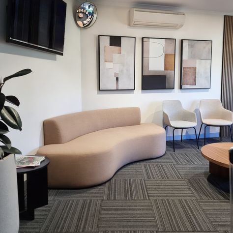 We've recently completed this beautiful transformation for @mcintyredentaladelaide! We took a typical cold and clinical feeling dental waiting room and gave it a fresh, inviting look—creating a warm, homely atmosphere while still keeping health and infection control front of mind. Every detail, from the purposefully selected fabrics to the chair styles and finishes, was chosen to balance style with practicality, ensuring the space feels welcoming without compromising on the required health f... Dental Waiting Room, Infection Control, Waiting Rooms, Chair Style, A Typical, The Chair, The Space, Health, Design