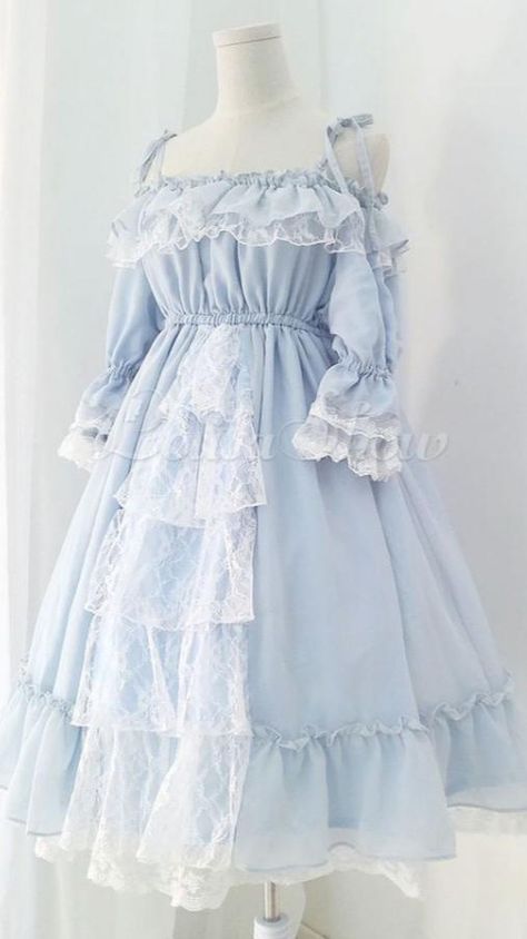 Gaun Abad Pertengahan, Op Dress, Old Fashion Dresses, Kawaii Fashion Outfits, Kawaii Dress, Fairytale Dress, Dress Flower, Fantasy Dress, Sweet Lolita