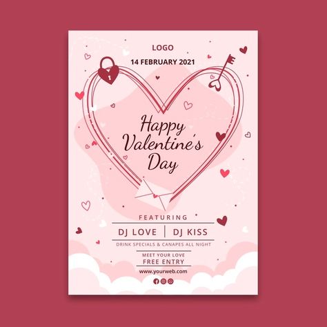 Valentines Day Poster Design, Valentine's Day Poster Design, Poster Valentine, Valentine's Day Poster, Valentine Poster, Valentines Day Poster, Heart Shaped Valentines, Valentine's Card, Simple Designs To Draw