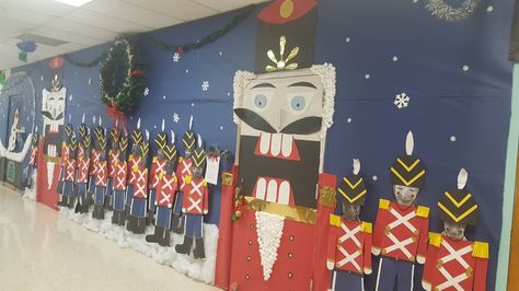 Christmas Door Decorating Contest Nutcracker, Nutcracker Christmas Door Decorations, Nutcracker Door Decorations For School, Nutcracker Classroom Door, Nutcracker Bulletin Board, Nutcracker Door Decorations, Spirit Posters, School Spirit Posters, Door Decorations Classroom Christmas