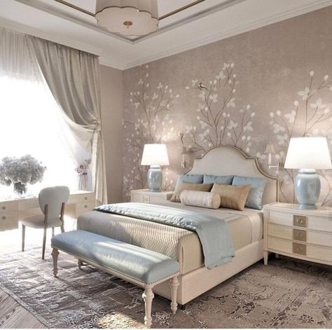 Luxury Bedroom Design, Asian Home Decor, Luxury Bedroom Master, Luxury Bedroom, Elegant Bedroom, Master Bedrooms Decor, Trendy Home, Wallpaper Bedroom, Beautiful Bedrooms