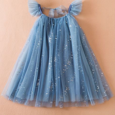 Solid color Pink Children Polyester Sequin Mesh Dress, Birthday Princess Dress, Blue Tulle Dress, Elf Dress, Girls Blue Dress, Marine Uniform, Childrens Dress, Fairy Dress