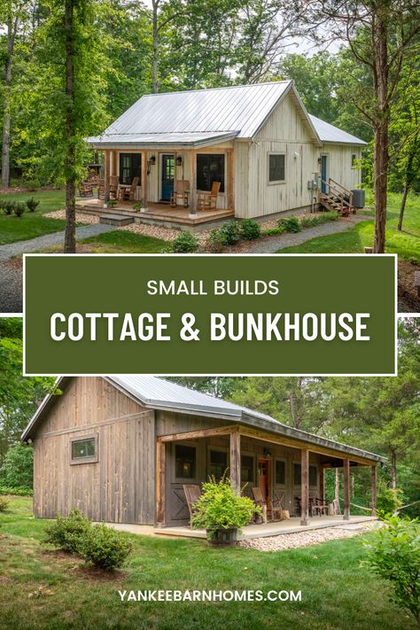 Build Your Own Cottage, Yankee Barn Homes, Small Sitting Area, Split Rock, Converted Barn, Cottage Cabin, Home On The Range, Barn Homes, Bunk House