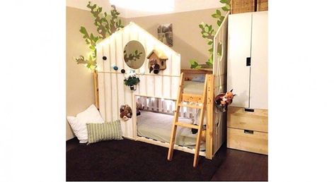 IKEA HACK : 33 idées pour transformer le lit KURA Small Room Solutions, Ikea Hack Kids Room, Ikea Hack Kids, Diy Kids Furniture, Ikea Kura, Hus Inspiration, Toddler Room, Ikea Hack, Kid Beds