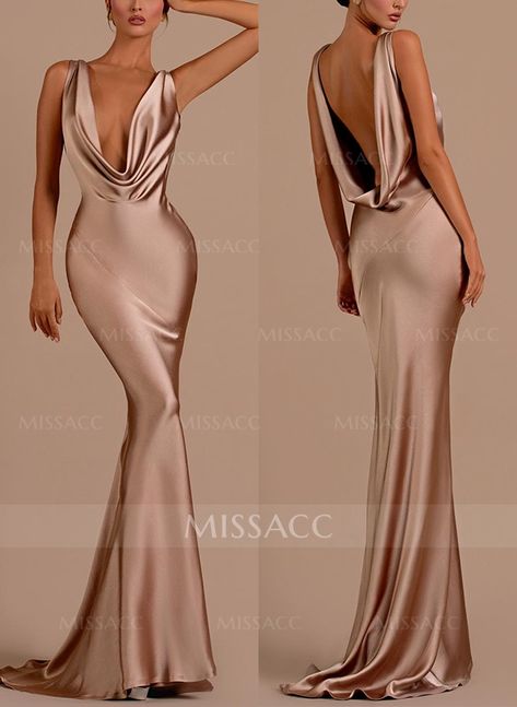 Neckline Ideas, Satin Evening Dresses, Satin Prom Dress, Mom Dress, Dresses Dresses, Style Clothes, Romantic Style, Gorgeous Gowns, Evening Dresses Prom