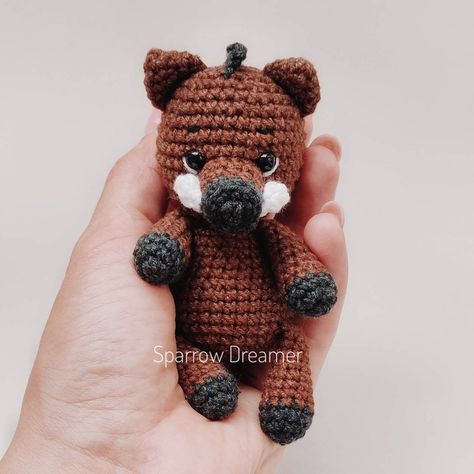 Woods Animals, Crochet Tiny, Wood Animal, Crochet Clothing And Accessories, Crochet Pattern Amigurumi, Wild Boar, Fun Crochet Projects, Crochet Basics, Half Double Crochet