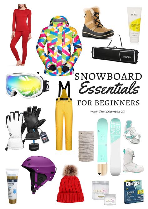 Snowboarding Essentials for Beginners - Dawn P. Darnell Snowboarding Essentials, Snow Boarding Outfits Woman, Snowboarding Exercises, Snowboarding For Beginners, Snowboarding Tips, Snowboarding Trip, Snow Activities, Snowboarding Style, Nova Fashion