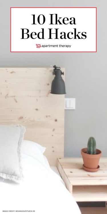 IKEA Bed Frame Hacks - DIY Headboard Projects | Apartment Therapy Ikea Headboard Ideas, Ikea Hacks Bett, Ikea Bed Frame Hack, Ikea Bed Hacks, Bedroom Ikea Hacks, Headboard Update, Bed Frame Hack, Ikea Headboard Hack, Nordli Ikea