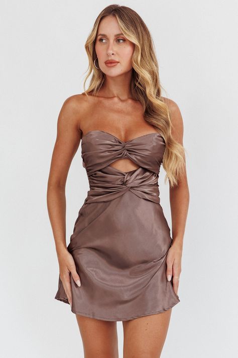 Brown hoco dress