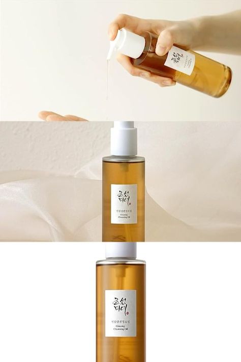 Beauty of Joseon Ginseng Cleansing Oil (210ml, 7.1 fl.oz.) Containing oriental herbal ingredients such as glycine soja oil and ginseng seed oil, this moisturizing cleansing oil gently dissolves dirt, wastes, and makeup residues that have collected on the skin and smoothes the skin without clogging the pores. Ginseng Cleansing Oil, Skin Care For Men, Skin Korean, Waterproof Makeup Remover, Beauty Of Joseon, Korean Skin Care, Beauty Products Photography, Korean Skin, Waterproof Makeup