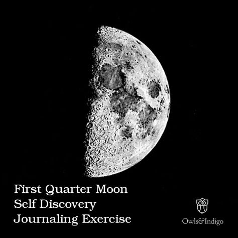 Last Quarter Moon Self Discovery Journaling Exercise | Owls&Indigo First Quarter Moon Ritual, 1st Quarter Moon, Last Quarter Moon, First Quarter Moon, Writing Journaling, Witch Board, Moon Magick, Quarter Moon, Moon Energy