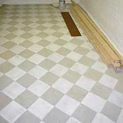 painted concrete - Want to do this to our front porch!! Painted Cement Patio, Painted Cement Floors, Painting Basement Floors, Concrete Basement Floors, Concrete Basement, Basement Flooring Options, Checkered Floor, Texture Photoshop, Painting Cement