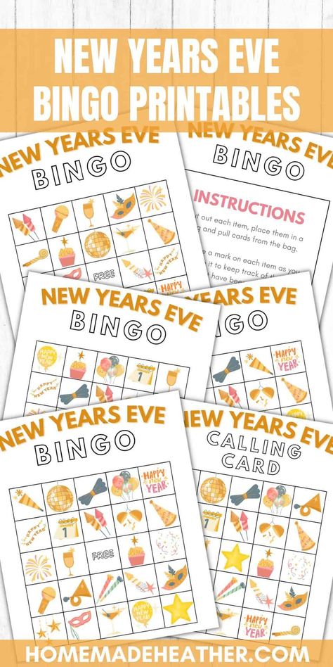 These free New Years Eve Bingo Printables are perfect for celebrating and keeping the kids busy on New Years! Use as a fun game. New Years Eve Bingo, New Year Printables, New Year Words, New Year's Eve Activities, Printable Bingo Games, Bingo For Kids, New Year's Games, New Years Activities, Bingo Printable