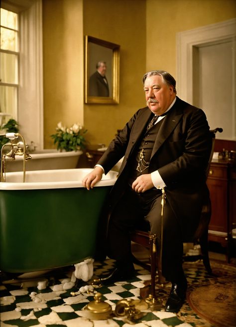 🛁 Explore the unforgettable moment when President William Howard Taft got stuck in the White House bathtub. Learn more about this quirky event in American history! 🇺🇸 Teacher Jacket, Color Presentation, William Howard Taft, Male Suit, Man Office, Historical Moments, Office Business, Business Person, American History