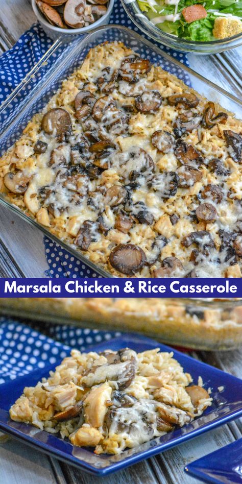 Chicken Thights Recipes, Chicken And Rice Casserole, Chicken Rice Casserole, Rice Casserole Recipes, Diner Recept, Chicken Marsala, Mushroom Gravy, Chicken And Rice, Rice Casserole