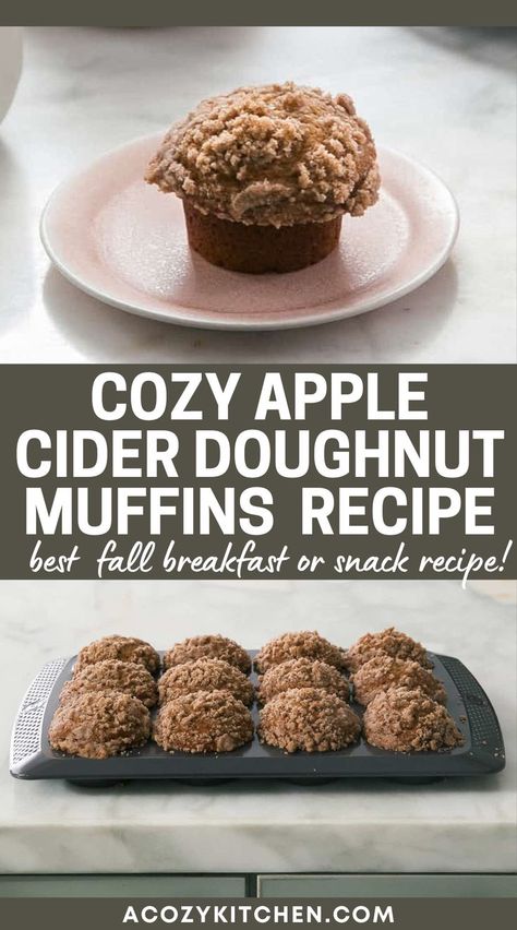 Apple Cider Doughnut Muffins, Apple Cider Muffins With Apples, Apple Cider Breakfast Recipes, Apple Cider Muffins Easy, Apple Cider Muffins Recipe, Apple Cider Recipes Desserts, Apple Cider Donut Muffins, Cider Muffins, Super Breakfast