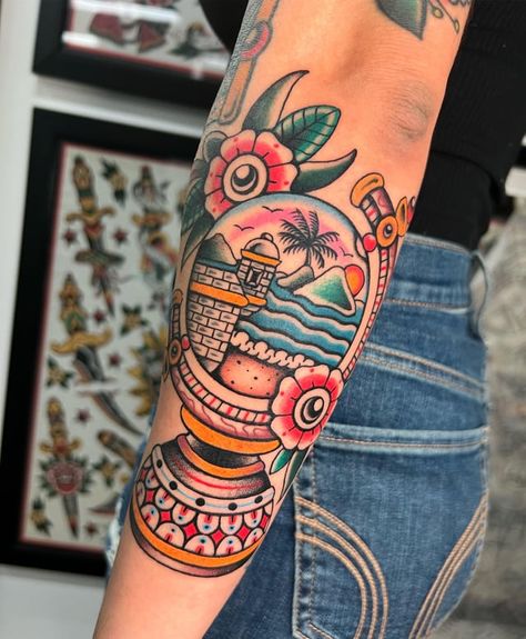 Puerto Rican scenery by @nomadnorbert Taino Indians Puerto Rico Tattoo, Puerto Rico Flower Tattoo, Puerto Rico Tattoo Ideas For Women, Puerto Rico Tattoos, Puerto Rico Tattoo, Taino Tattoos, American Traditional Tattoo, American Traditional, Puerto Rican