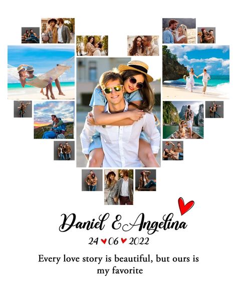 Heart Shape Photo Collage Template Anniversary Gift for Him - Etsy India Photo Album Collage Ideas, Wedding Anniversary Photo Frame Ideas, Anniversary Collage Template, Love Photo Frame Design, Wedding Collage Ideas, Heart Collage Template, Heart Shape Collage, Heart Photo Collage Template, Heart Shape Photo Frame