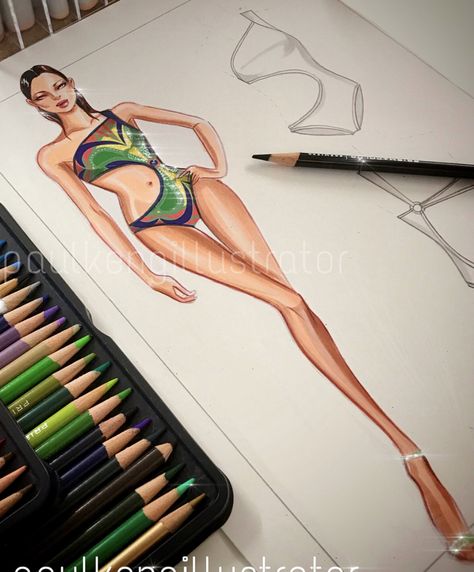 Swimwear Illustration, Swimsuit Ideas, Fashion Model Drawing, Fashion Journal, Fashion Figure, Fashion Figure Drawing, African Fashion Modern, Fashion Journals, Fashion Illustration Dresses