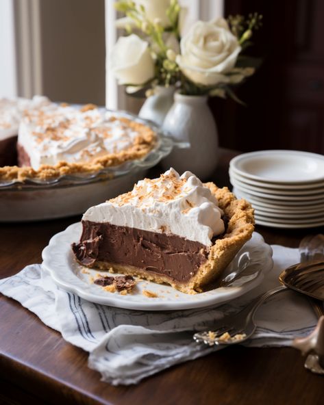 Chocolate Pudding Pie, Hawaiian Banana Bread, Chocolate Pie With Pudding, Homemade Chocolate Pudding, Pudding Pie, Graham Cracker Crust Pie, Chocolate Pie Recipes, Pudding Pies, Hershey's Chocolate