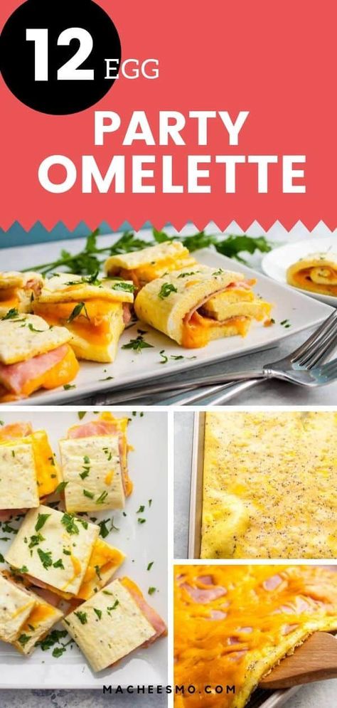 This is my EASY method for making breakfast omelets for a crowd or brunch potluck! Pin this for the Thanksgiving or Christmas holidays when you have house guests. It's as simple as cooking twelve eggs at a time can get, and you can fill it with ham, sausage , cheese, vegetables or anything! A healthy and filling meal idea to start the day, made from scratch and easy for beginners too. macheesmo.com #omelet #easyrecipe #forbreakfast #holidayrecipe #brunch #omelette Brunch Potluck, Breakfast Omelet, Cheese Vegetables, Egg Omelette, Omelets Recipe, Making Breakfast, House Guests, Breakfast Party, Keto Friendly Desserts