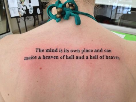 Quote from Paradise Lost Paradise Lost Tattoo, Lost Soul Tattoo, Lost Tattoo, Beauty Marks, Paradise Lost, Beauty Mark, Future Tattoos, Aesthetic Art, Tattoo Quotes