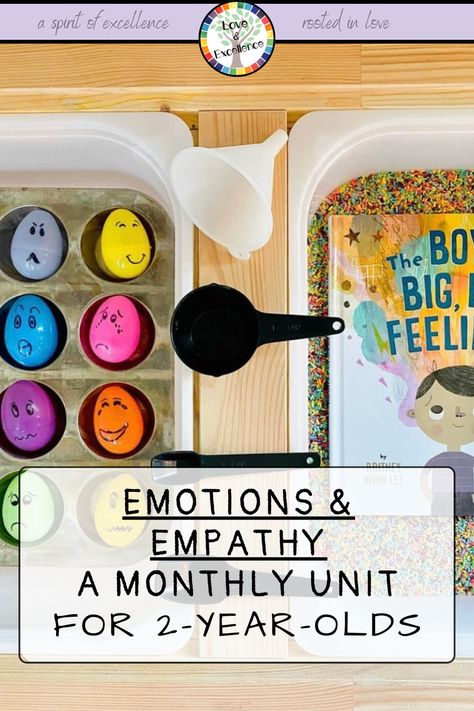 Two-year-olds have such strong emotions! Often as caregivers, we don't know what to do, how much to do, or what will help them as they navigate their big feelings. This curriculum unit on emotions and empathy will make space for you to be proactive in your two-year-old's social emotional learning, whether in the classroom or at home. Read more and check out some recommended resources that can simplify toddler emotions and give us strategies to support them that really work! Social Emotional Development Activities, Emotional Development Activities, Playdate Ideas, Emotional Regulation Activities, Social Emotional Curriculum, Emotional Learning Activities, Peace Education, Toddler Tantrums, Emotions Activities