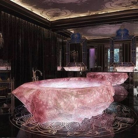 Hardcore Is Not For Everybody: This Instagram Account Collects Decor Items That Capture The Essence Of Bad Taste (35 Pics) Rose Quartz Bathtub, Quartz Bathtub, Venus Energy, Moon Quartz, Fantasy Furniture, Bathroom Bathtub, Fantasy Rooms, غرفة ملابس, Hus Inspiration