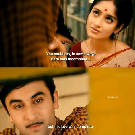 Barfi Movie Quotes, Ranjana Movie, Barfi Movie, Ur Annoying, Frame Reference, Bengali Aesthetic, Indian Movie Songs, Filmy Quotes, Passionate Love Quotes