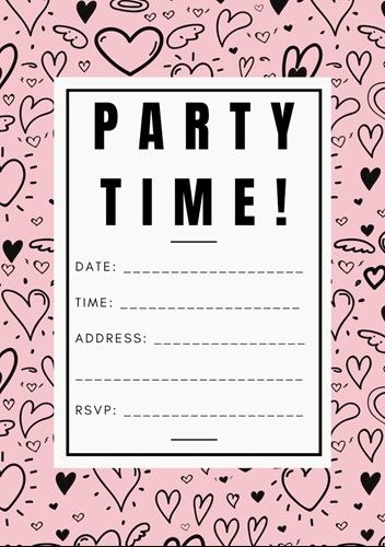 Beautiful Party Invitations | FREE Printables | OHbaby! Invites For Birthday Party, An Invitation To A Party, Invation Cards Birthday, Pink Birthday Invitations Free Printable, Invitation To Birthday Party, Party Invitations Aesthetic Template, An Invitation To Birthday, Easy Birthday Invitations Diy, Printable Party Invitations Free