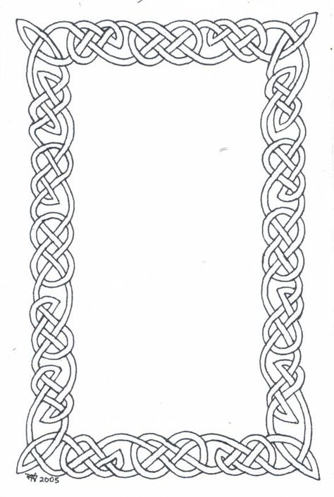 Celtic Knotwork Border, Celtic Knot Border Design, Nordic Pattern Viking, Celtic Patterns Border, Celtic Borders, Knotwork Border, Art Nouveau Graphic Design, Celtic Knot Border, Rabe Tattoo