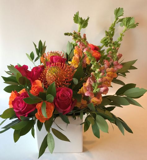 Gallery | Luna Vinca Thanksgiving Flower Centerpieces, Red Orchid, Thanksgiving Flowers, Small Flower Arrangements, Red Orchids, Large Flower Arrangements, Greenery Arrangements, Modern Wedding Flowers, Fall Floral Arrangements