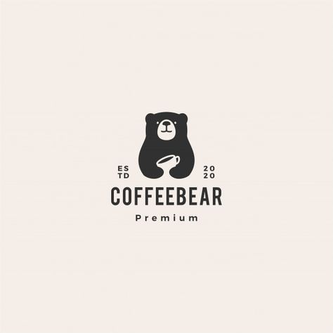 Bear Coffee Logo, Cafe Logo Inspiration, Vector Logo Design Ideas, Coffee Logos Ideas, Coffee Logo Design Art, Coffee Logo Branding, Coffee Design Logo, Logo Coffee Design, Coffee Logo Design Ideas