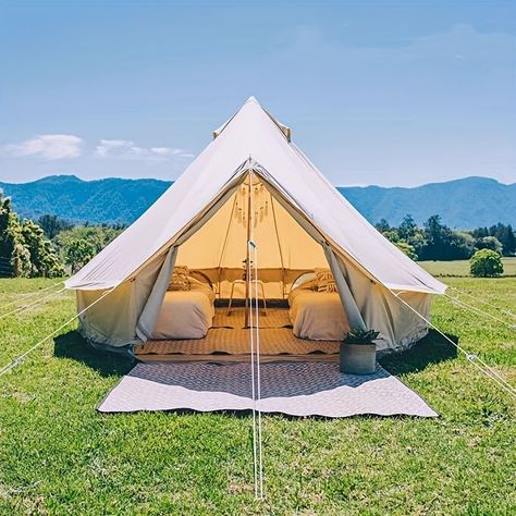 Hiking Party, Tent With Stove, Mesh Screen Door, Family Glamping, Tent Room, Yurt Tent, Canvas Bell Tent, Bell Tents, Tent Stove