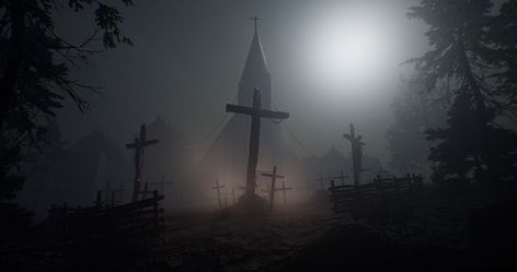 ArtStation - Chapel (Outlast 2 lighting fan art) Outlast 1, Goth Architecture, Outlast 2, Environment Painting, Survival Horror Game, Vampire Hunter, Southern Gothic, Gothic Horror, Gaming Wallpapers