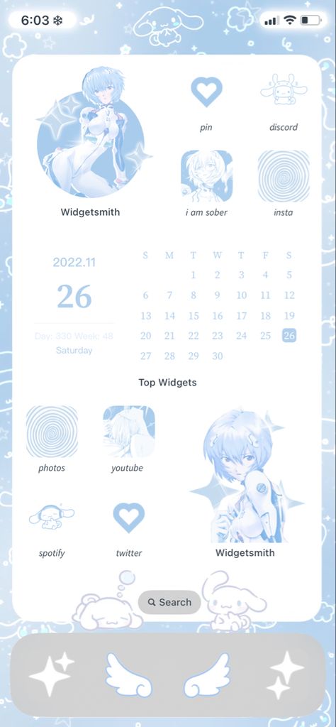 Cinnamonroll Sanrio Phone Theme, Blue Wallpaper Ideas Phone, Phone Themes Cinnamoroll, Light Blue Phone Theme Ideas, Pastel Blue Phone Theme, Evangelion Iphone Layout, Rei Ayanami Phone Theme, Cinnamoroll Ios 16, Rei Phone Theme