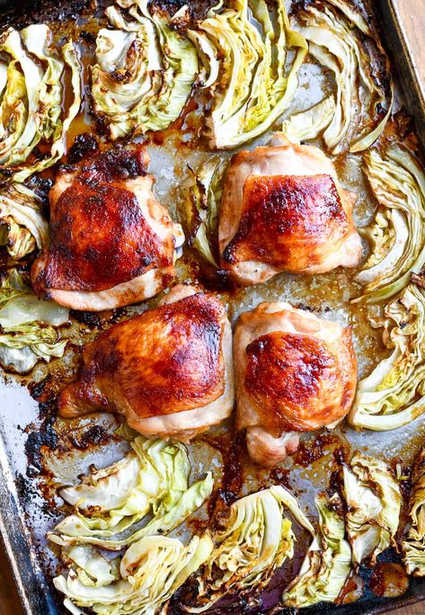 Chicken Thigh Cabbage Recipes, Chicken Thigh And Cabbage Recipes, Asian Roasted Cabbage, Sheet Pan Asian, Crispy Cabbage, Asian Chicken Thighs, Roasted Celery, Cabbage Health Benefits, Keto Chicken Thighs