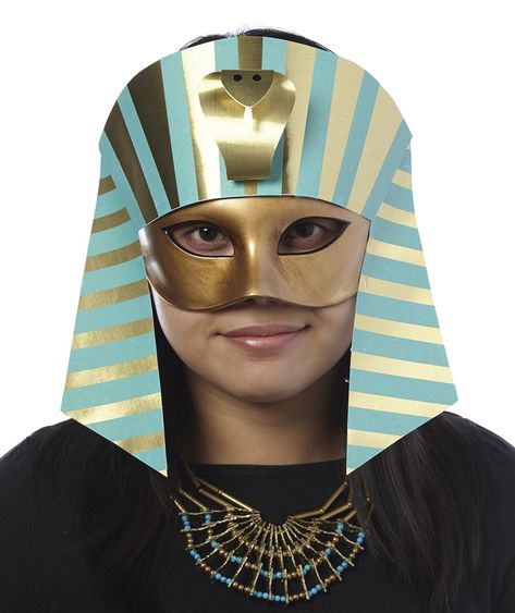 DIY Halloween costumes - Pharaoh mask Pharaoh Mask Craft, Egyptian Diy Costume, Costume Ideas For Kids, Diy Costume Ideas, Halloween Craft Activities, Creative Halloween Costumes Diy, Easy College Halloween Costumes, Spooky Halloween Crafts, Diy Halloween Games