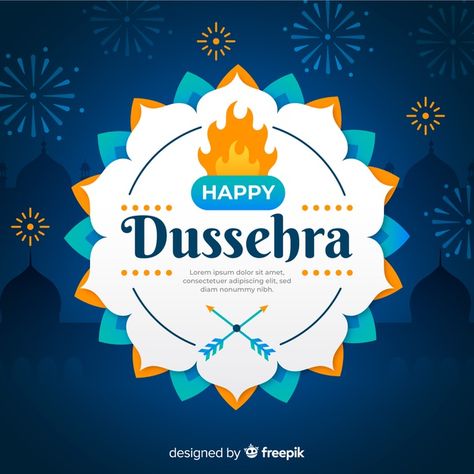 Happy dussehra celebration on flat design Free Vector | Premium Vector #Freepik #vector #background #design #celebration #happy Dussehra Celebration, Dussehra Greetings, Dussehra Images, Happy Dussehra Wishes, Create Name, Happy Dussehra, Hindu Festivals, Wishes Images, Graphic Editing