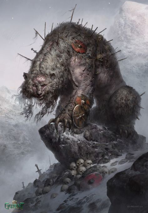 Dire Bear, Bogdan Rezunenko on ArtStation at https://www.artstation.com/artwork/zOn0v4 Dire Bear, Great Cat, Fantasy Monster, Mythological Creatures, Trippy Art, Creature Concept, Sci Fi Art, The Witcher, Fantasy Artwork