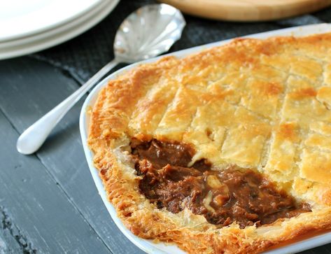 We’re at the business end of winter down here in the Southern Hemisphere – it’s just the sort of weather where you want to hunker down and chow down some comfort food. And it doesn’t get more ‘comfort’ than this Steak, Guinness and Cheese Pie recipe from Jamie Oliver. This pie is pretty... Venison Pie, Cheese Pie Recipe, Steak Pie, Rough Puff Pastry, Savory Pies Recipes, Hearty Comfort Food, Cheese Pie, Best Pie, Cheese Pies