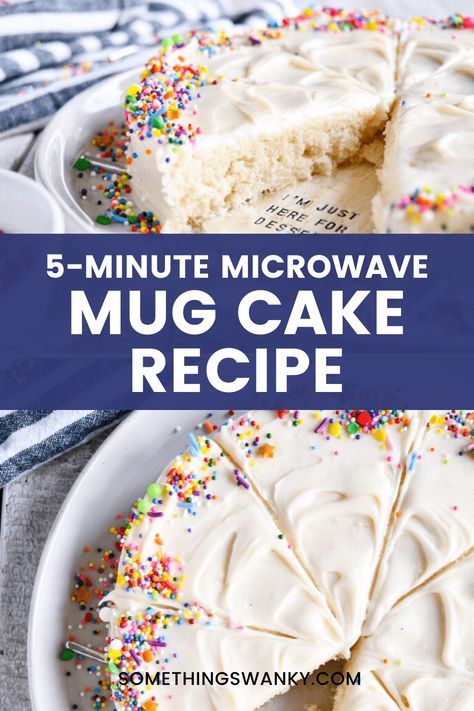 Have you ever needed a last-minute birthday cake? In this post, I'll show you how to make a homemade cake in the microwave– and I don't mean a tiny, little mug cake. This is a full-size, 8-inch cake made completely from scratch! And hey– don’t knock it till you try it, because this Microwave Recipe for 5 MINUTE Birthday Cake is actual perfection. Cake In The Microwave, Microwave Cake Recipe, Microwave Mug Cake, Microwave Mug Recipes, Starbucks Pumpkin Bread, Microwave Recipe, Microwave Mug, Jar Meals, Mug Cake Recipe