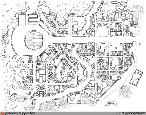 The Holy City of Guerras-El-Essat | Dyson Logos on Patreon Village Map Drawing, Fantasy Village Map, City Map Drawing, Fantasy Castles, Map Inspiration, Map Sketch, Map Drawing, Fantasy City Map, Fantasy Map Making