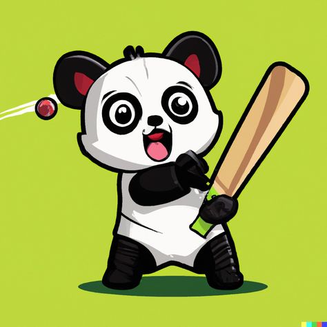 A panda  is playing cricket Female Panda, Playing Cricket, Cartoon Characters, Sofia, Quick Saves, Pandas